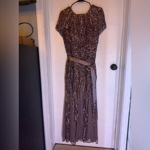 R&M Richards Sequin Embellished Maxi Dress
